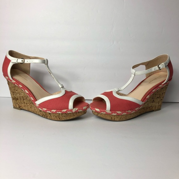 Tommy Hilfiger Summer Peep Toe Cork Wedge Heels - Picture 2 of 8